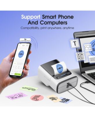 POLONO Label Maker Machine with Tape, PM220-A Bluethooth Label Printer, 2 Inch Portable Thermal Printer for Small Business, Address, Logo, Clothing, Sticker Printer for Phones & PC