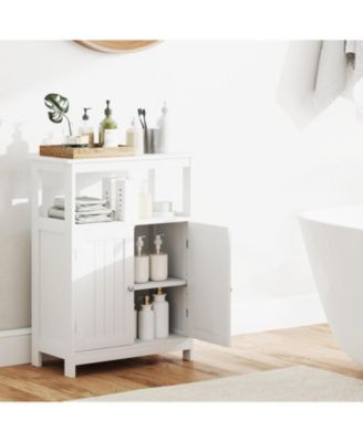 Freestanding Bathroom Floor Storage Cabinet with Shelf - Multifunctional Storage Unit for Living Room, Hallway & Home Office