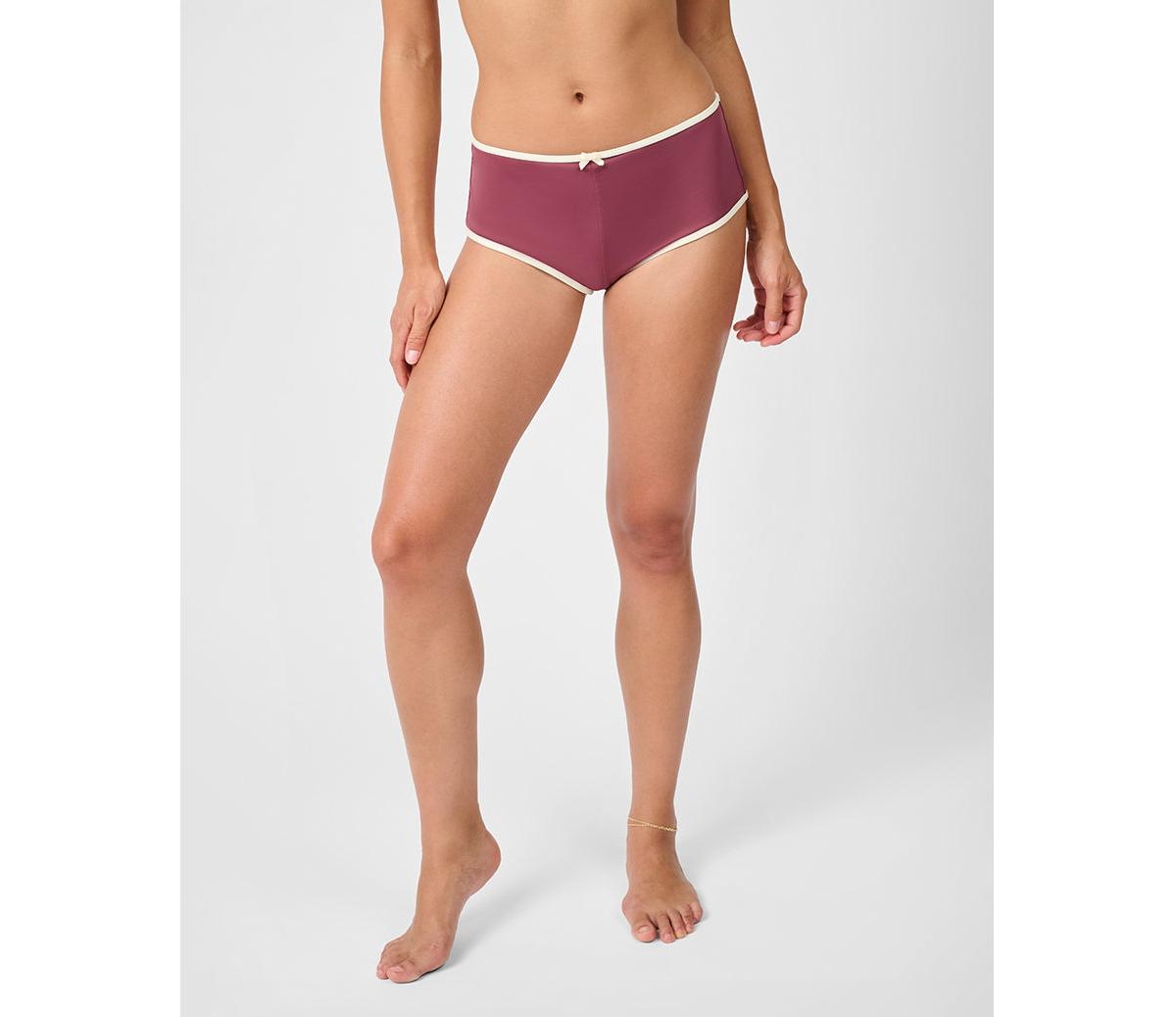 Women's Low Rise Swim Shorts - Plum/antq white