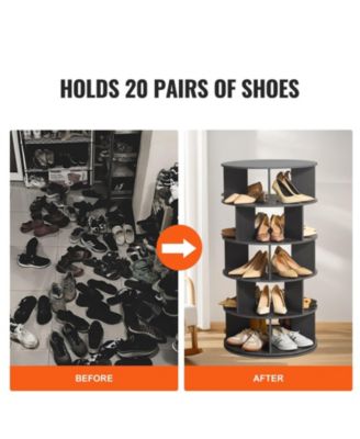 5-Tier Rotating Shoe Rack Tower, 360° Spinning Carousel Organizer for Entryway