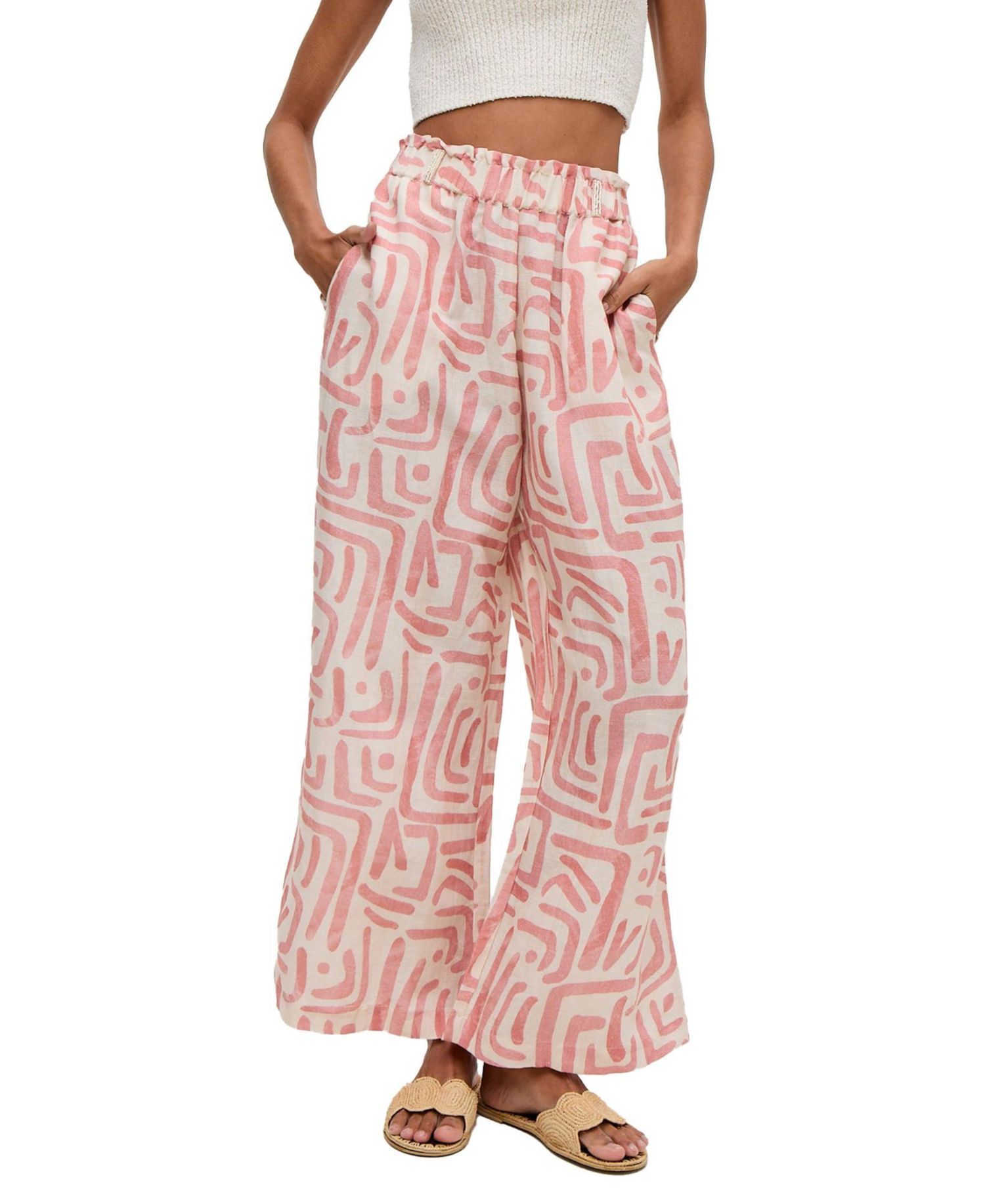 Women's Pop Front Tie Warhol Print Pants