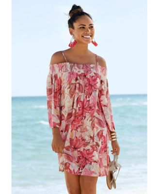 Women's flowy off the shoulder patterned dress