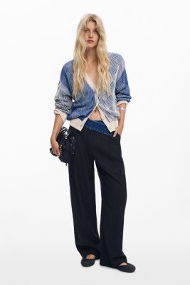 Women's Two-tone knit cardigan