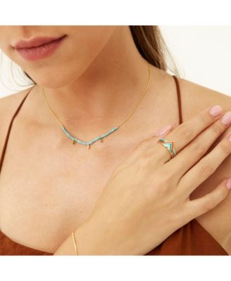 Enamel Four Color Sterling Silver Arrow Band Ring