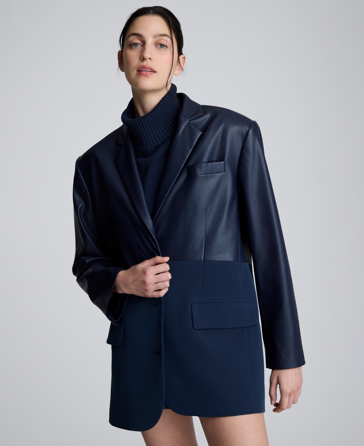 Kenneth Cole Women's Oversized Boyfriend Jacket In Blue