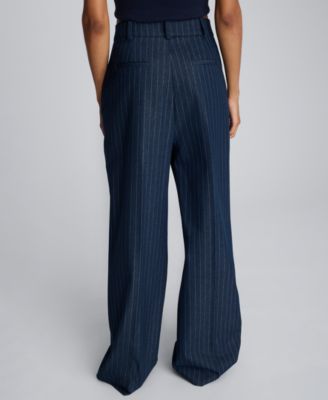 Women's Pinstripe High Rise Ankle Pants