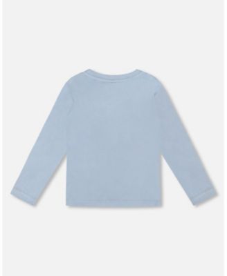 Baby Boy Cotton Long Sleeve T-Shirt Light Blue - Baby