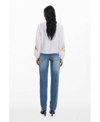 Women's Balloon blouse with leaves