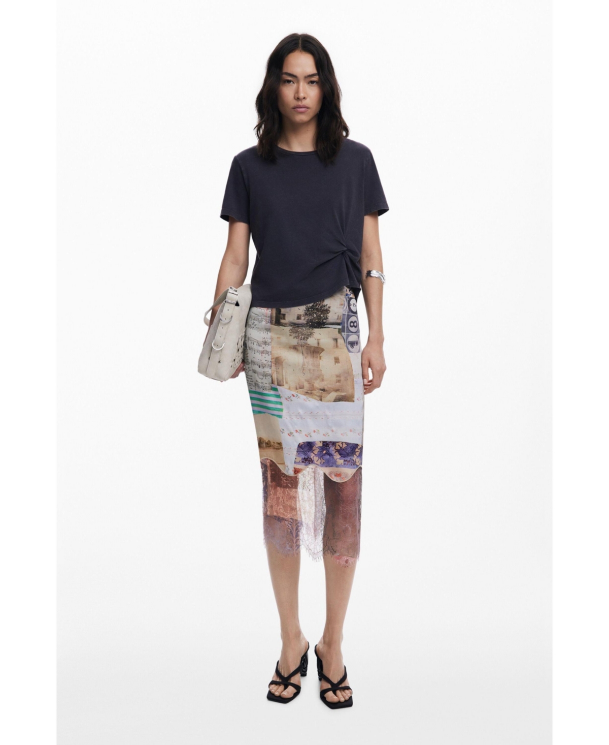 Desigual Women's Collage Dress 2 In 1 In Sand