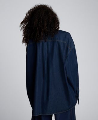 Women's Button-Up Oversized Denim Shirt