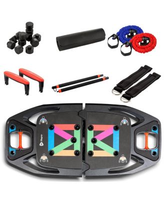Portable Home Gym Push-Up Board with Resistance Bands – Full Body Workout Kit for Strength Training at Home