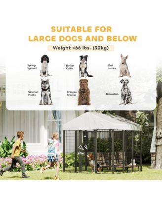 Outdoor Dog Kennel, Dog Playpen Enclosure with Roof, 6' x 6' x 6'