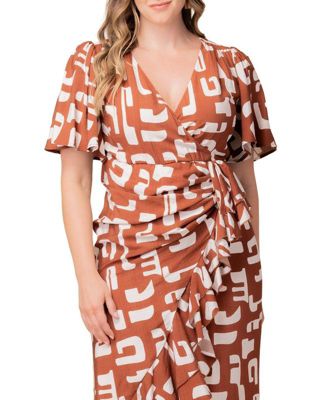 Plus Size Alexandra Ruffle Faux Wrap Gown