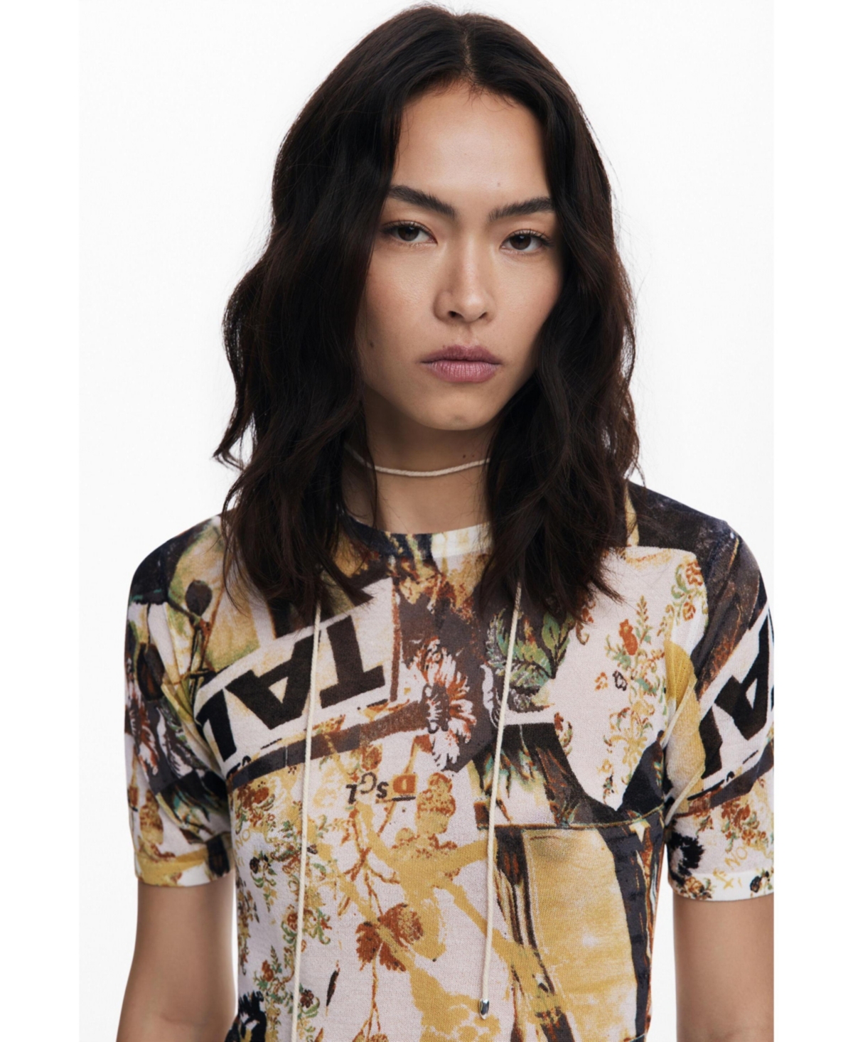Desigual Women's Collage Knit T-shirt In Multi
