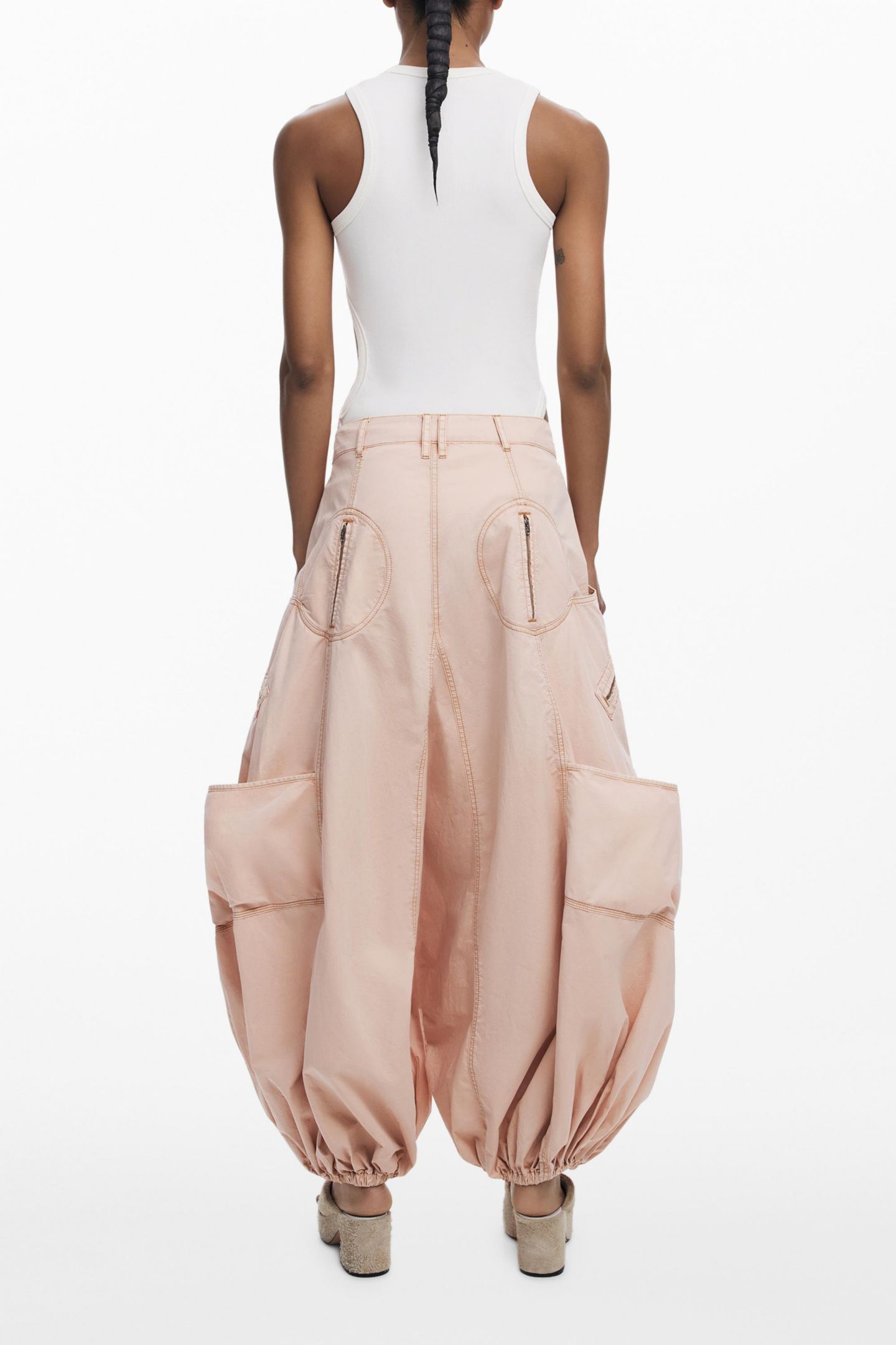 Женские брюки Desigual Fluid cargo, цвет: Розовый — фото 5