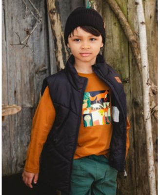 Boy Quilted Mid-Season Sleeveless Vest Black - Child