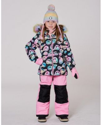 Girl Two-Piece Play Snowsuit with Printed Jacket Pink - Toddler|Child