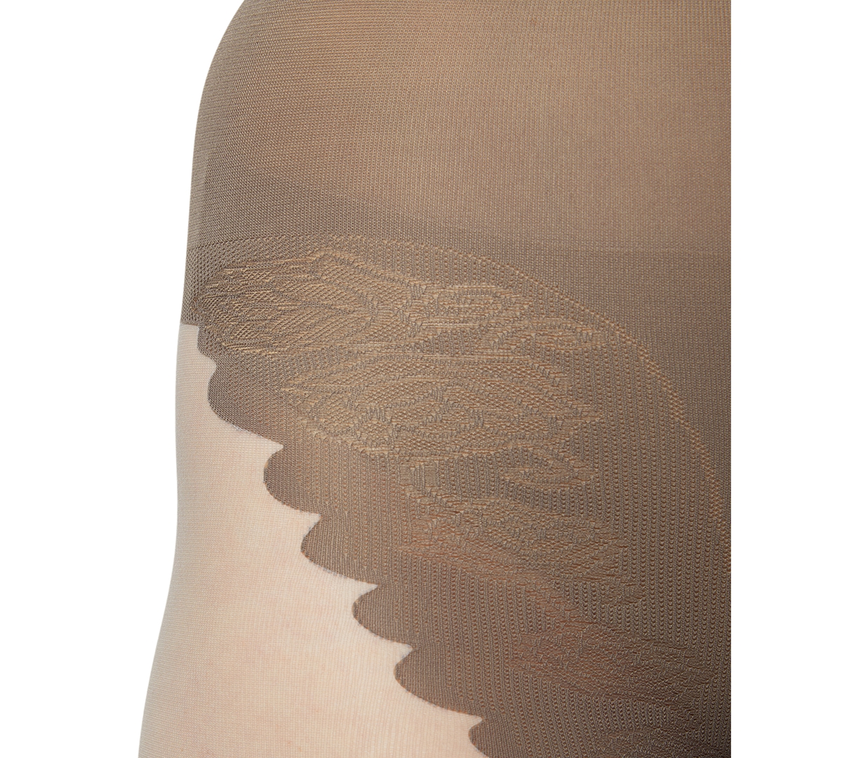 Hue French Lace Control Top Sheer Tights In Gray