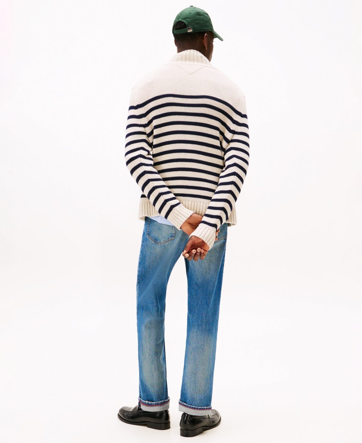 Tommy Hilfiger Relaxed Breton Stripe Mockneck Sweater In Multi