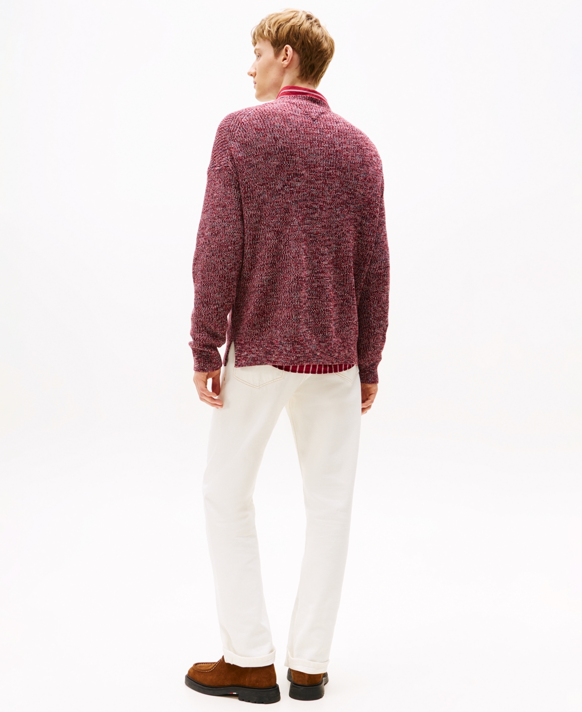 Tommy Hilfiger Men's Mouline Ribbed Crewneck Sweater