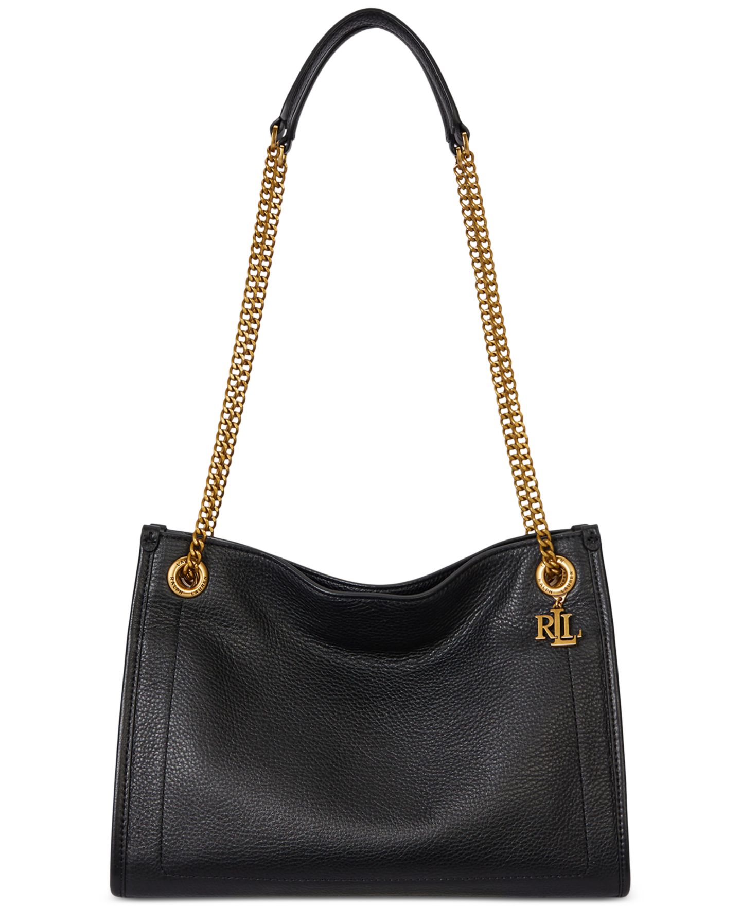 Женская сумка Lauren Ralph Lauren Bradley Small Pebbled Leather, цвет: Чёрный — фото 1