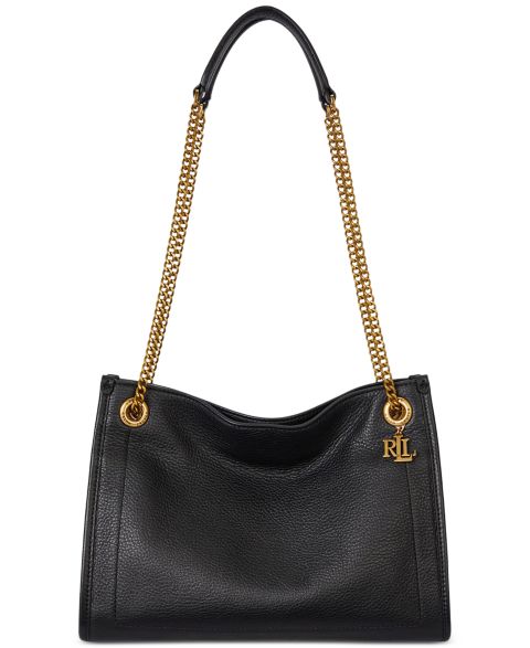 Женская сумка Lauren Ralph Lauren Bradley Small Pebbled Leather, цвет: Чёрный