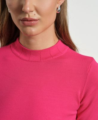 Women's Mock Neck Short Sleeve Sweater