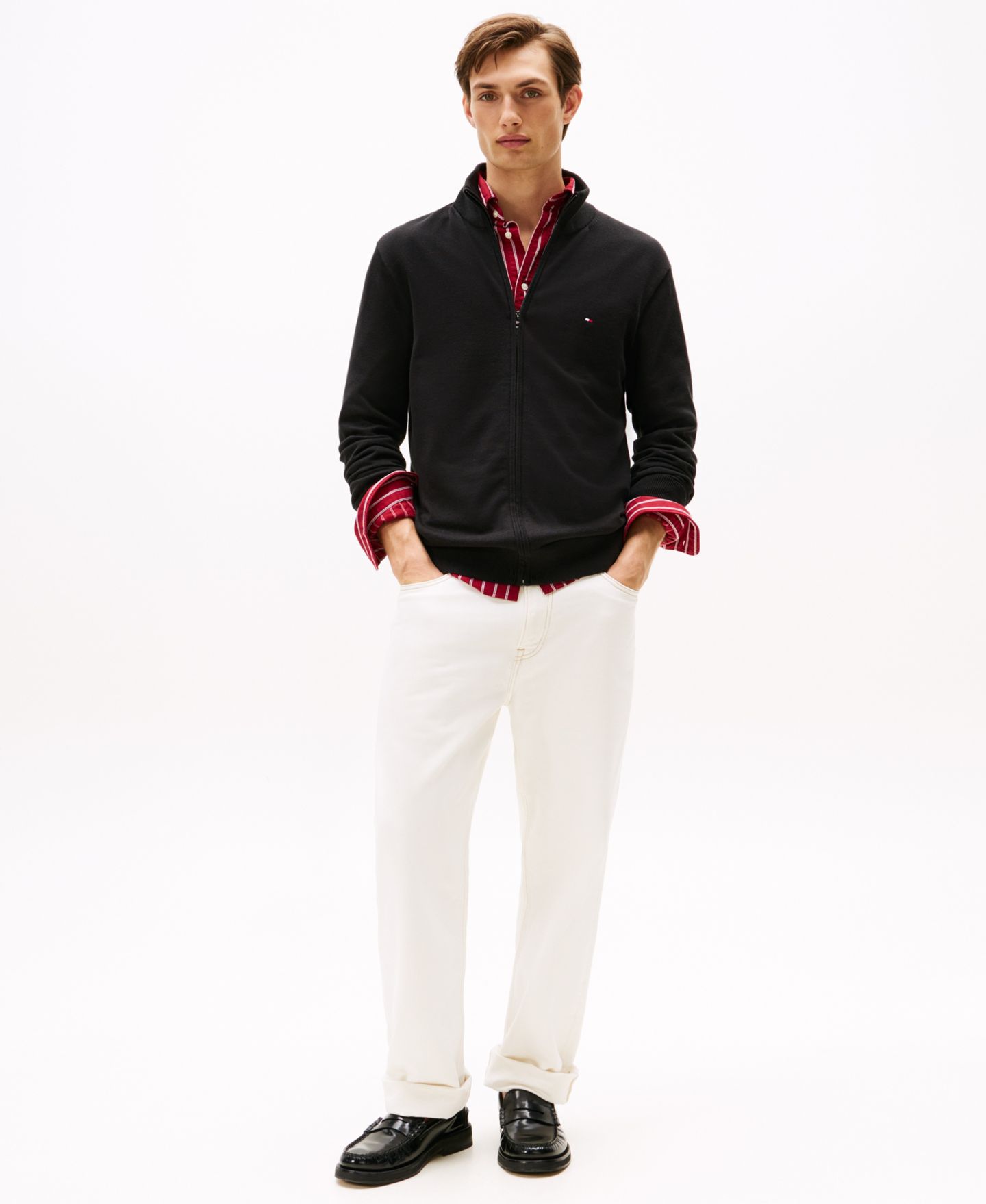 Мужской свитер Tommy Hilfiger Essential Zip-Thru, цвет: Чёрный — фото 4