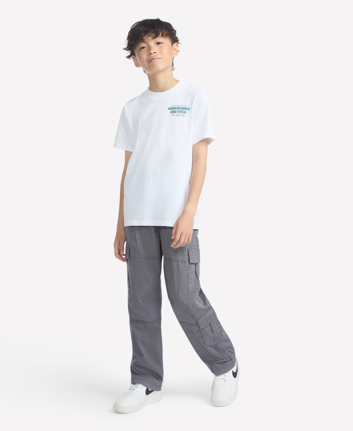 Abercrombie Boys Baggy Cargo Pants In Gray