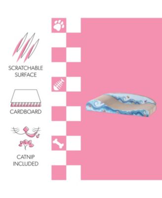 Kokomo 23.75" Coastal Cardboard Lounge Bed Cat Scratcher with Catnip, Blue