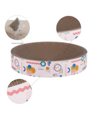 Nelson 20.13" Modern Cardboard Round Bowl Cat Scratcher with Catnip