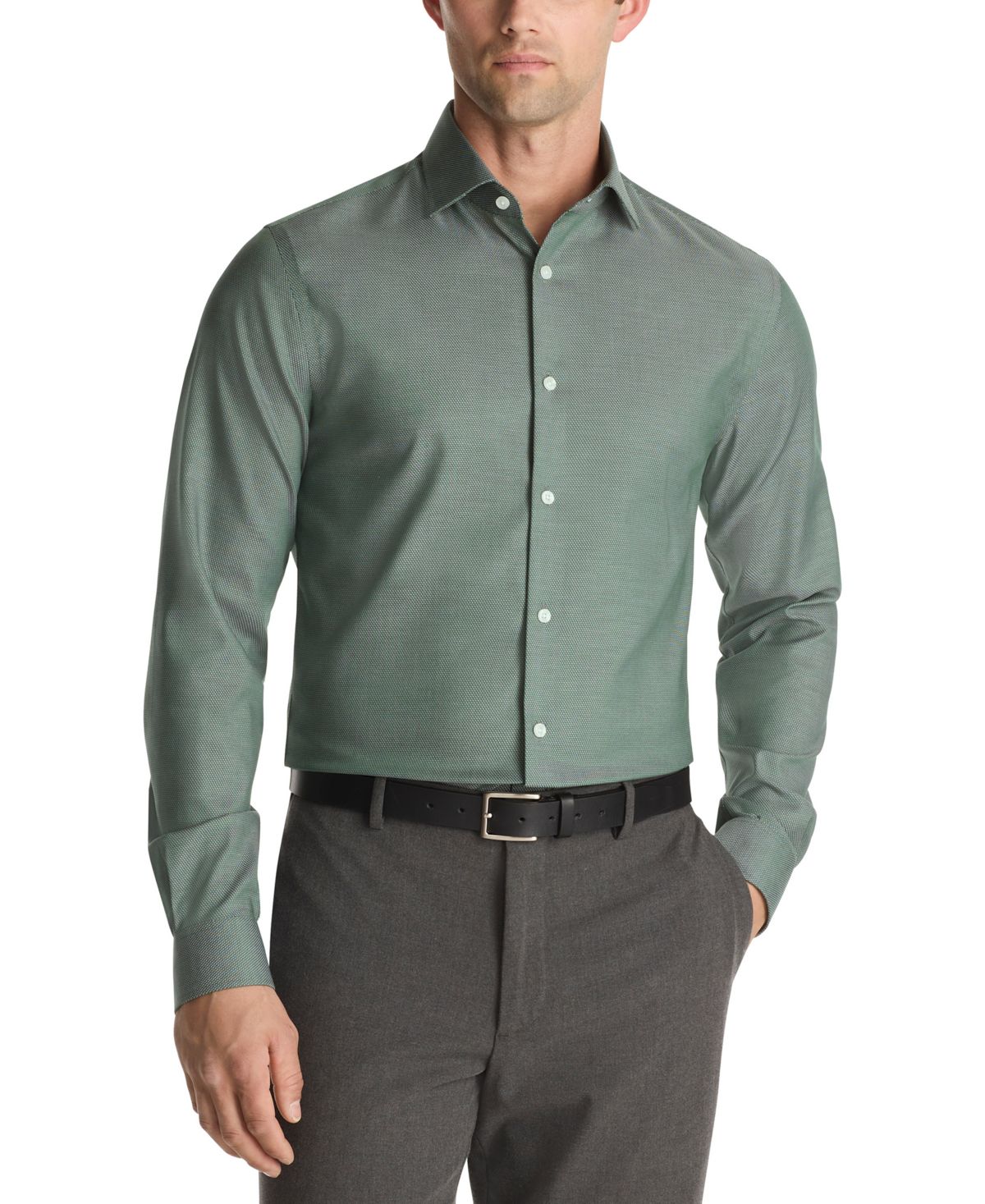 Мужская комфортная рубашка-стрейч обычного и приталенного покроя