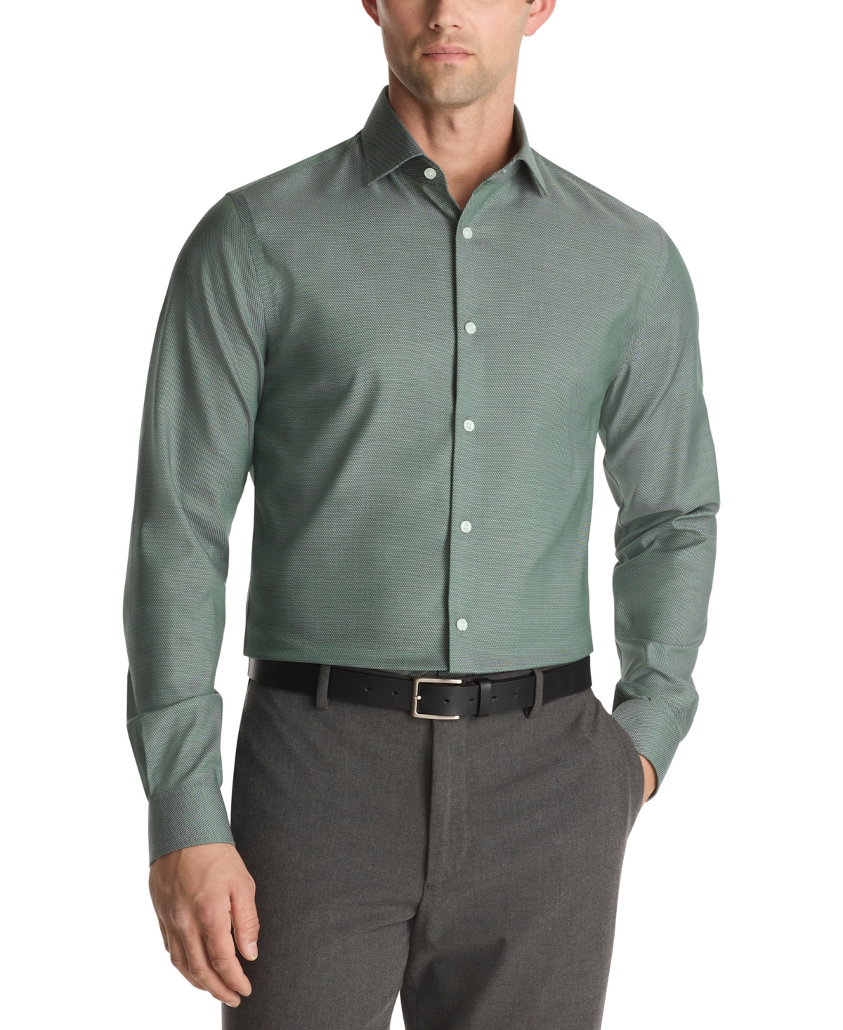 Michael Kors Men's Ultra Wrinkle Free Comfort Stretch Slim Fit Dress Shirt In Gray