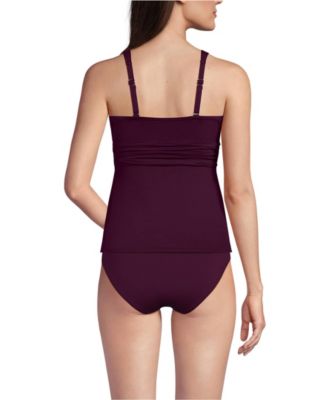 Women's V-Neck Plunge X Back Tankini Top