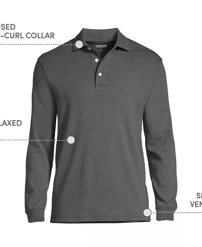 Men's Long Sleeve Cotton Supima Polo Shirt - thumbnail 3