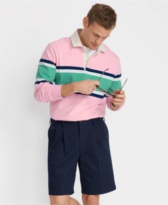 Men's No Iron 9" Comfort Waist Pleated Front Chino Short