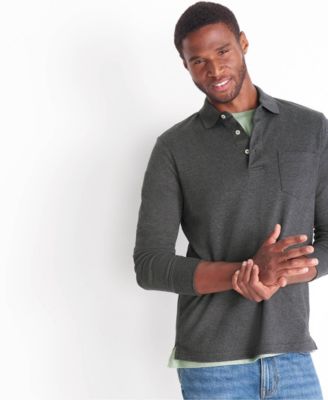 Big & Tall Long Sleeve Cotton Supima Polo Shirt with Pocket