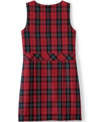 School Uniform Girls Plaid Jumper Top of Knee