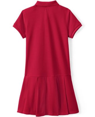 Little Girls Short Sleeve Mesh Pleated Polo Dress