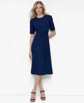 DKNY - Ruched-Sleeve Midi Dress