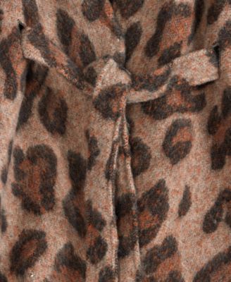 Animal Printed Belted Ruana Topper Natural Wrap, Macy's Exclusive 