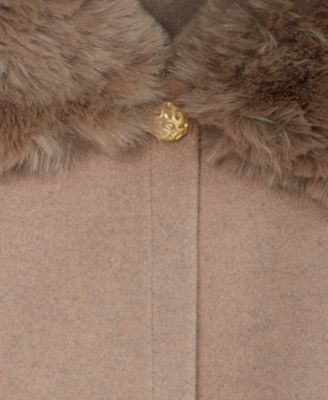 Cropped Cape Topper with Faux Fur Collar, Macy's Exclusive
