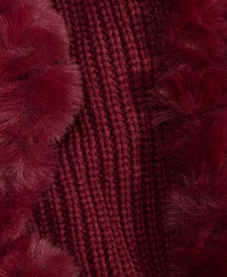 Knit Muffler with Faux Fur Trim, Macy's Exclusive