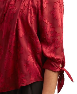 Juniors Lurex Burnout Peasant Top