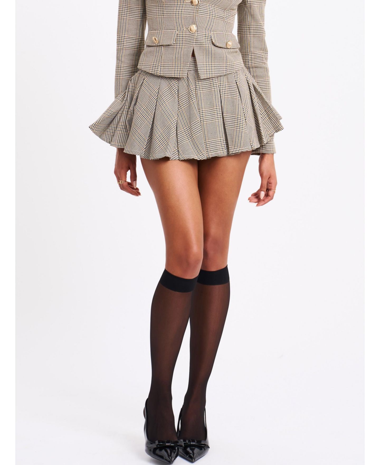 Женская юбка-шорты Miss Circle Women Oaklyn Plaid Pleated Mini Skort, цвет: Коричневый — фото 4