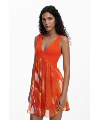 Women's Short dress with ethnic print