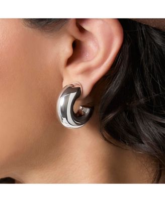 Silver Chunky Hoop Earrings