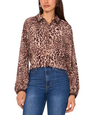 Vince Camuto - Women's Printed Raglan-Sleeve Blouse
