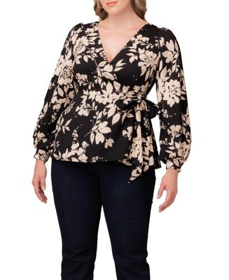 Plus Size Natasha Long Sleeve Wrap Top