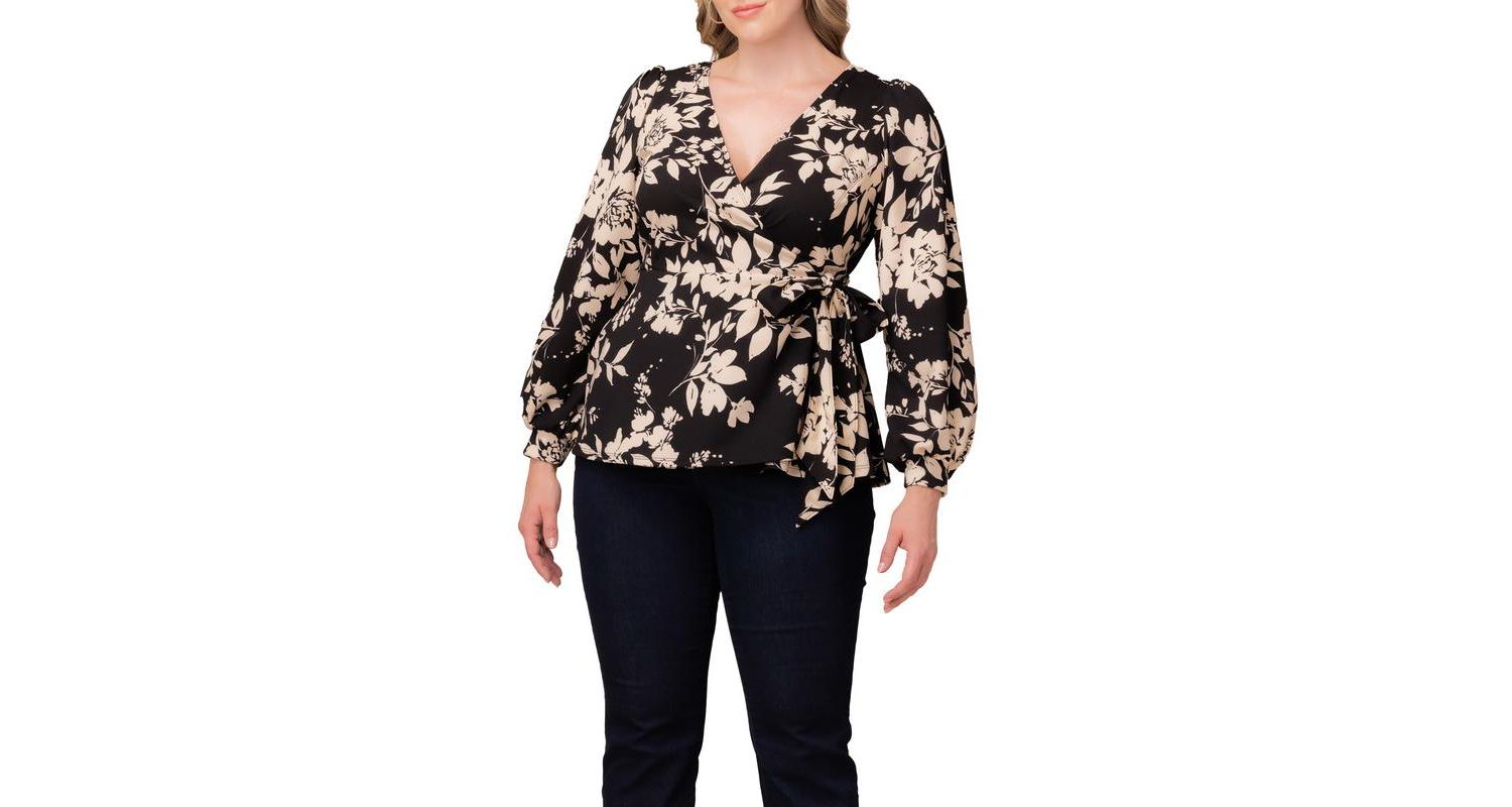 Plus Size Natasha Long Sleeve Wrap Top